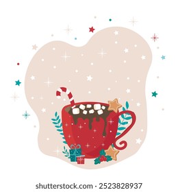 Holiday winter mug vector illustration