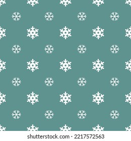 Holiday winter seamless pattern with many white snowflakes for Christmas and New Year. Endless repeating pattern as wallpaper, fabric print, surface texture, package or gift paper.