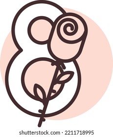 Holiday womens day, illustration, vector on white background.