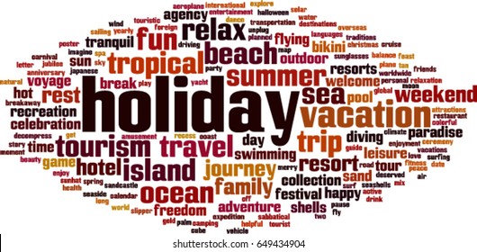 Holiday word cloud concept. Vector illustration
