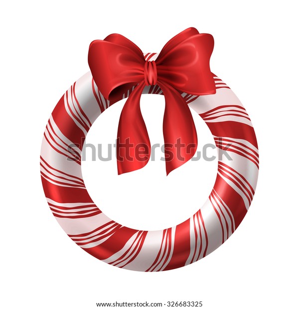 Holiday Wreath Decoration Bow Ribbon Like Stock Vector Royalty