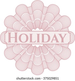 Holiday written inside abstract linear rosette