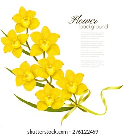 Holiday yellow flowers background. Vector.