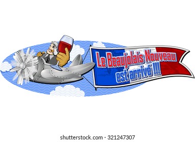 Holiday of young wine Beaujolais Nouveau vector