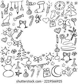 holiday,a set of icons for christmas,vector illustration