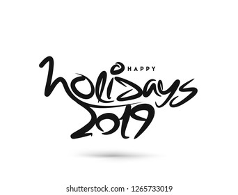 Holidays 2019 typography font design pattern, Vector illustration.