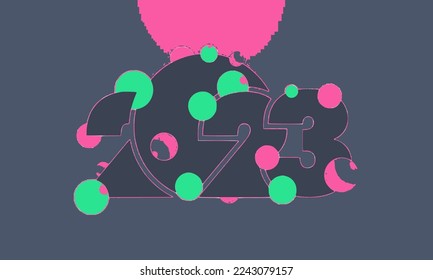 Holidays 2023 year typography design 2023 numbers logotype illustration vector illustration