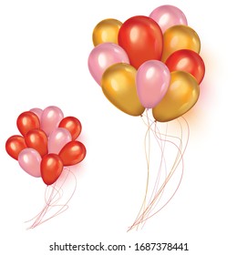 Fondo de vacaciones con globos flotantes de fiesta.