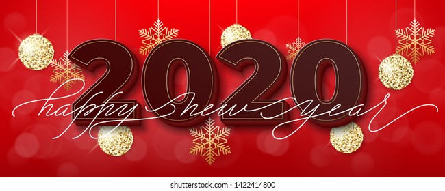 Holiday's Background for Merry Christmas and Happy New Year greeting card. Lettering Happy New Year