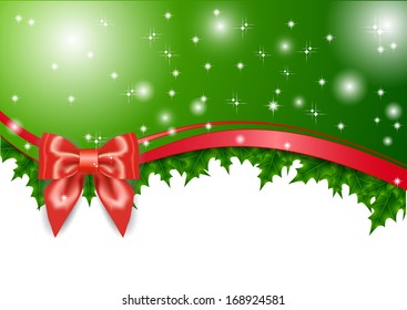 Holidays background with red bow and ribbon