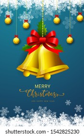 Holiday's Background with Season Wishes and Border of Realistic Looking Christmas Tree Branches Decorated 