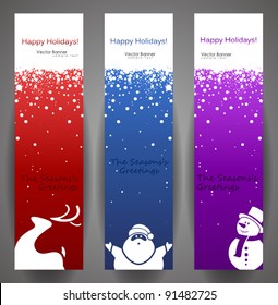 Holidays Banner Set. Vector Illustration.