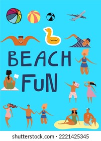 Holidays at the beach, cartoon image