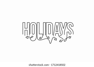 Holidays Calligraphic line art Text shopping poster vector illustration Design.
