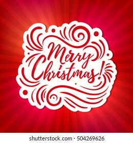 Holidays card design with inscription Merry Christmas