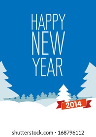 Holidays card for New Year. Design template card. Vector.