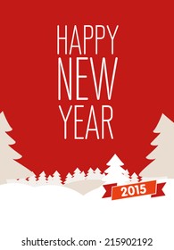 Holidays card for New Year. Design template card. Vector.