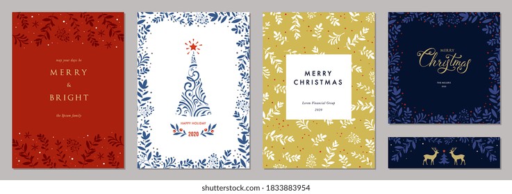 Merry Christmas Happy Holidays Cards New Stock Vector (Royalty Free ...