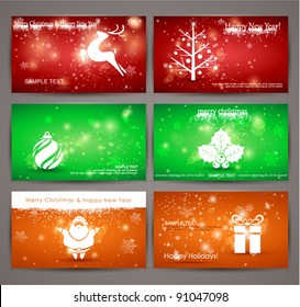 Holidays Cards Collection, vector illustration.