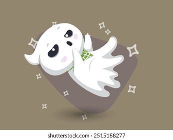 Holidays cartoon character. Happy halloween with cute ghost. Cute spooky ghosts. Vector illustration. Happy halloween day