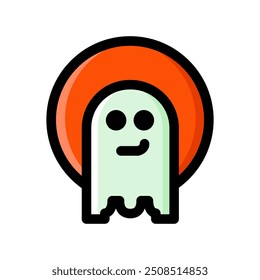 Holidays cartoon character. Trick or treat. Halloween funny cartoon. Happy halloween party greeting card with cute ghost.