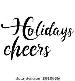 holidays cheers,Merry Christmas,Christmas ornaments and Happy New Year,new year Vector emblem ,Christmas elements English phrases,handwriting