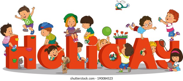 Holidays Children Stock Vector (Royalty Free) 190084523 | Shutterstock