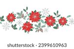 Holidays and Christmas decoration vector illustration. Botanical frames and background design.Hand-drawn style.