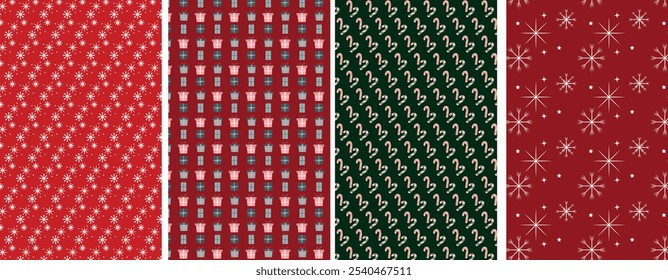 Holidays classic seamless pattern, Christmas Digital Paper Bundle