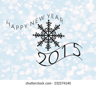 Holidays decoration. Happy new year message. Vector illustration