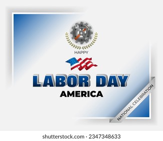 Holidays, design background with handwriting, 3d texts, hammer and wrench and national flag colors for celebration of Labor day in America; Vector illustration