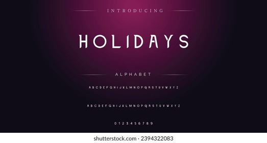 Vacaciones Elegante Tipo de letra Superior Escalera y Número. Diseños de moda mínimos con letras clásicas. Tipografía moderna de serif con el concepto de vintage decorativo regular. ilustración vectorial