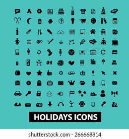 holidays, event, celebration isolated icons, signs, illustrations concept website internet design set, vector