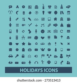 holidays, event, celebration isolated icons, signs, illustrations website, internet mobile design concept set, vector