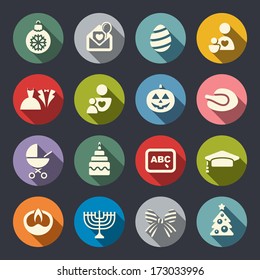 Holidays flat icons