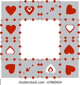 Holidays frame with hearts.