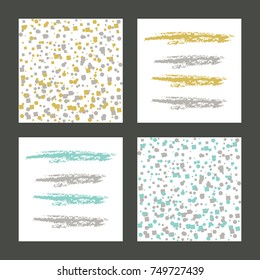 Holidays gold pattern, greeting card templates.
