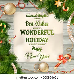 Holidays greeting and Christmas card. EPS 10 vector file included