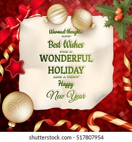 Holidays greeting and Christmas card. EPS 10 vector file included