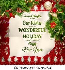 Holidays greeting and Christmas card. EPS 10 vector file included