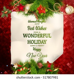 Holidays greeting and Christmas card. EPS 10 vector file included