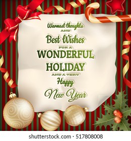 Holidays greeting and Christmas card. EPS 10 vector file included