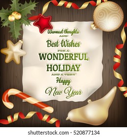 Holidays greeting and Christmas card. EPS 10 vector file included