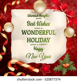 Holidays greeting and Christmas card. EPS 10 vector file included