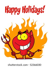 Holidays Greeting With Red Halloween Devil