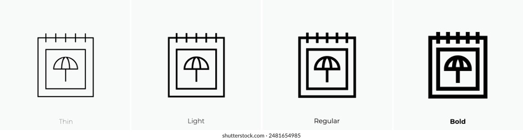 holidays icon. Thin, Light Regular And Bold style design isolated on white background