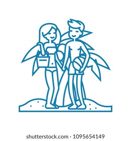 Holidays in the islands linear icon concept. Holidays in the islands line vector sign, symbol, illustration.