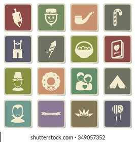 Holidays label icons for web