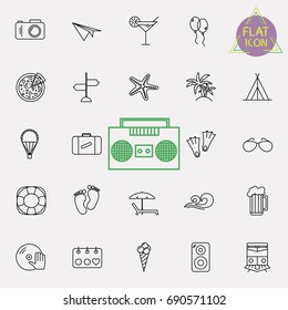 holidays line icon set