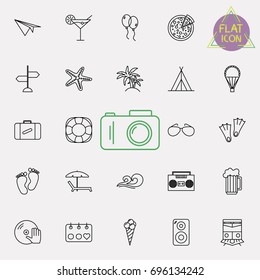 holidays line icon set